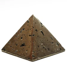 46mm Pyrite Pyramid Natural Druzy Mineral Sparkling Crystal Polished Stone Peru
