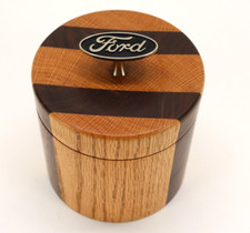 Wooden Box w/Lid Handcrafted White Oak/Walnut Segmented