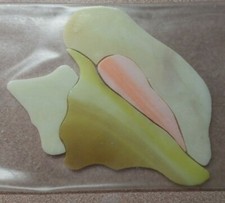 STAINED GLASS hand pre cut MOSAIC Inlay tile,stepping stone, sea shell, CONCH