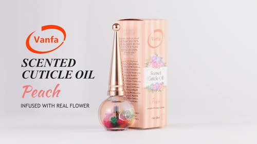Aceite de cutícula Vanfa infundido con flor real 0,42 OZ (Olor: manzana - paquete de 12) - Vídeo 1 de 1