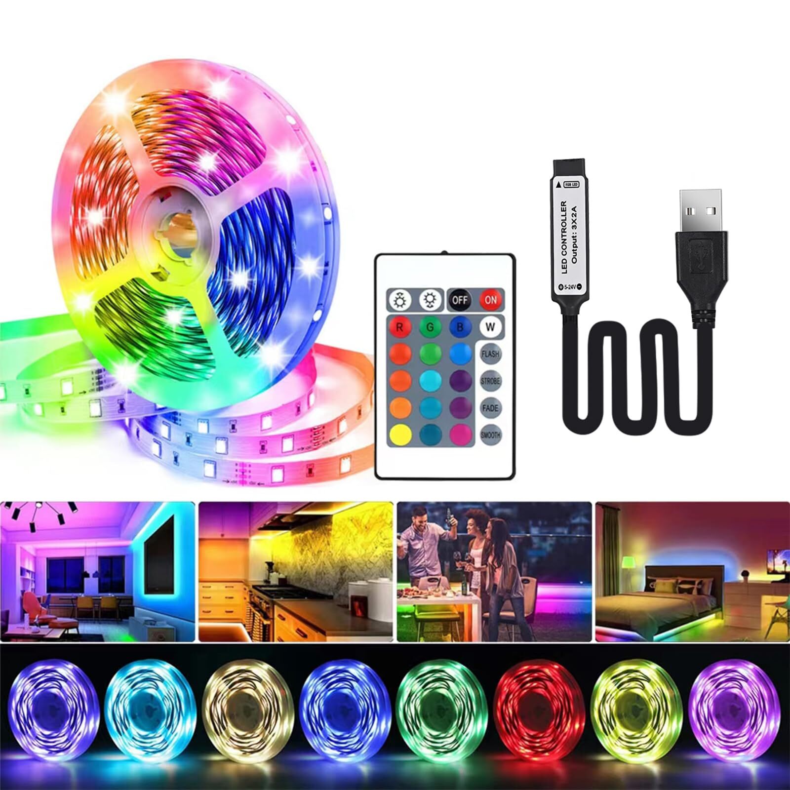 13.12ft USB-Powered LED Strip Lights for 32-Inch TV Backlighting-image