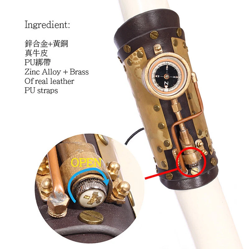 Открытый компас руки кожаный доспехи реквизит средневековый винтажный панк косплей аксессуар - Изображение 3 из 4