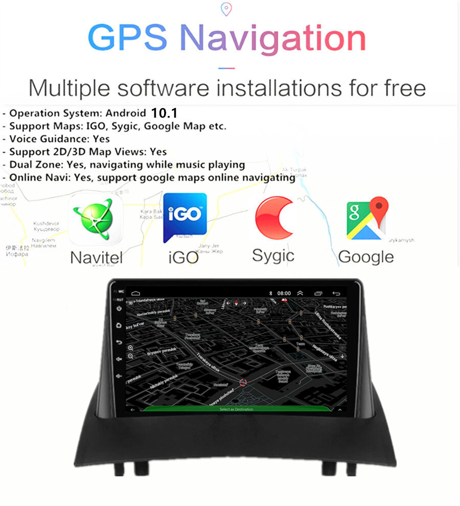 9'' Android 10.1 2GB+32GB Car Stereo Radio WIFI For Renault Megane