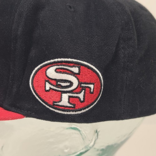 San Francisco 49ers Mitchell & Ness Snapback Hat Cap NFL Big Logo Black Red - Picture 10 of 17