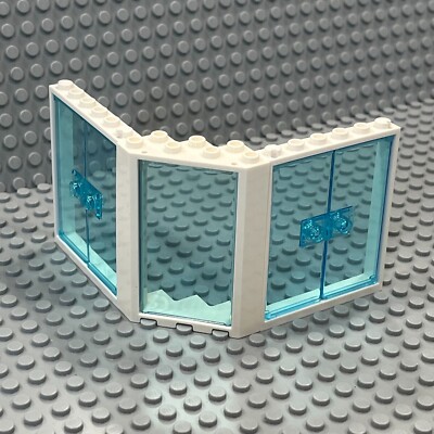 Lego Door Frames White 1x6x6 (42205) +Trans Blue Glass (80683) +