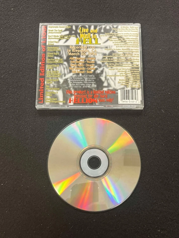 HELLION LIVE AND WELL IN HELL CD LIMITED EDITION /1100 NRCD-103 Foto 2 de 3