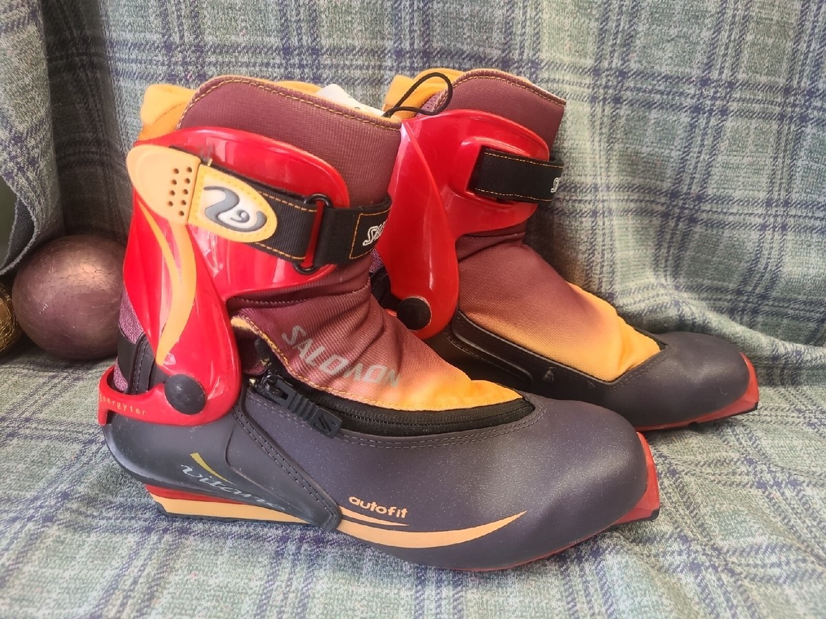 Salomon Vitane V9 Autofit Red Orange Women's 7.5 Ski Boots Zip Strap Lace |  eBay