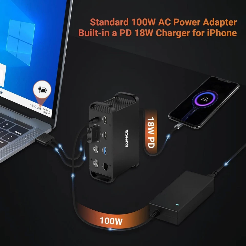 New MacBook Pro Docking Station Dual Monitor with 2 HDMI 4K Display, 14 in 2 - Image 4 of 4