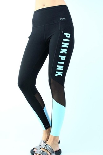High Waist Mesh Ankle Legging Zipper 