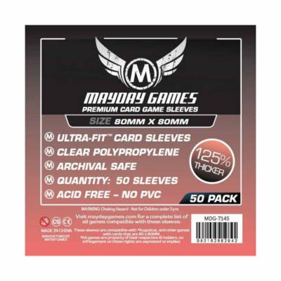 MYY7125 Mayday Games Deck Protector: Medium Square Card 80x80mm (100)
