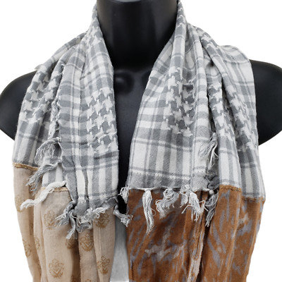 Target Women's Scarf Multicolor Patchwork Fringe Boho Wrap Rayon Cotton 18'' x36''