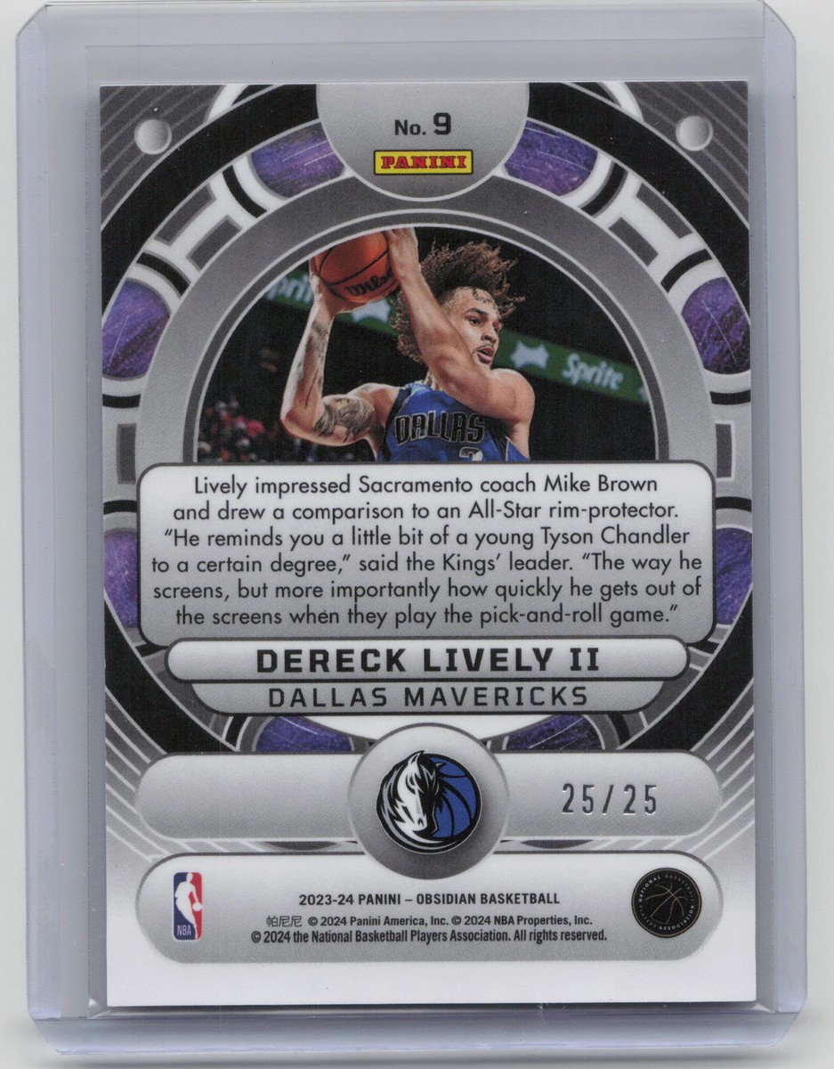 2023-24 Panini Obsidian #9 Dereck Lively II Orbital RC Green Etch 