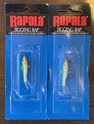 2 Packs Rapala Jigging Rap 3 W3 Glow Green Tiger