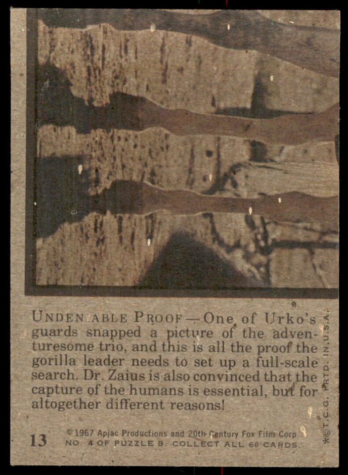 1967 Topps Of the Apes Undeniable Proof 13 eBay