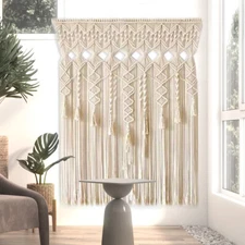 Handmade Macrame Wall Hanging Boho Home Backdrop Door Window Curtain Decor