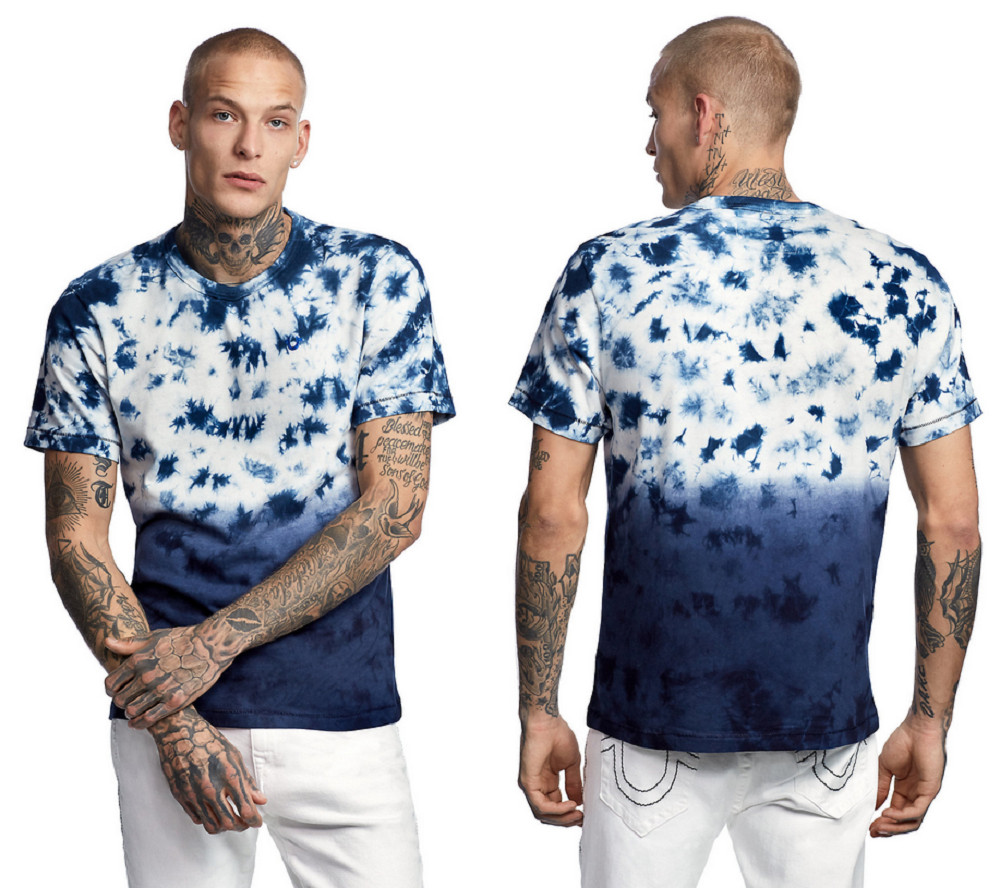 Футболка True Religion Crystal Wash за 89 долларов синяя Размер L 7690₽