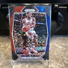 2017-18 NBA Panini Prizm- Rajon Rondo #124 Red White & Blue Prizm-Bulls/Pelicans