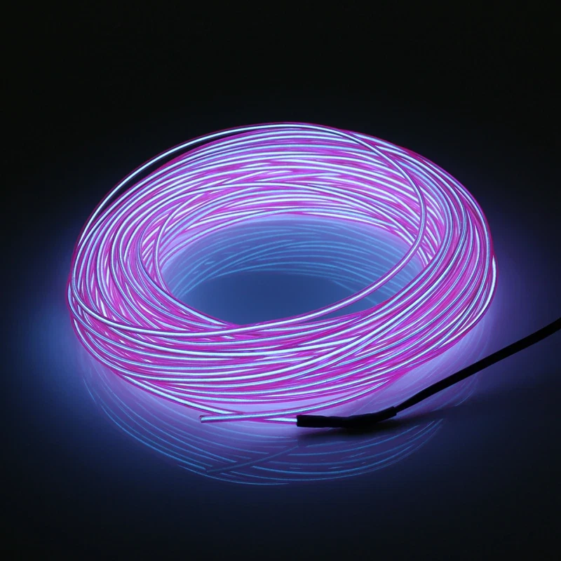 Neon LED Light Glow EL Wire String Strip Rope Tube Decor Car Party + Controller - Image 3 of 4