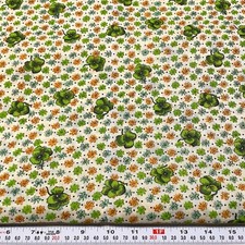 Vintage Clovers Florals on Cream Cotton Blend Fabric by the HALF YARD 18 x 45
