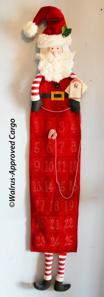 POTTERY BARN SKINNY SANTA ADVENT CALENDAR -NWT- WHEN YOU REALLY LONG FOR XMAS! - Image 2 of 4