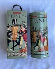 PLANTERS PEANUTS MR PEANUT OLD FASHIONED PEANUT CANDY TIN with ORIGINAL BOX 10oz