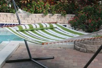 Smart Living Santorini Double Wide Quilted Reversible Hammock - Green Stripe Smart Living Santorini Double Wide Quilted Reversible Hammock - Green Stripe