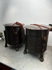 Pair of Antique Japanese Hokai Lacquer Boxes Vito Giallo Collection Shell Game