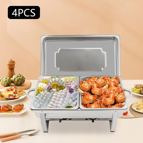 4 piezas acero inoxidable Chafing Dish Chafing Dish calentador de buffet servidor de buffet y calentador - Imagen 20 de 24