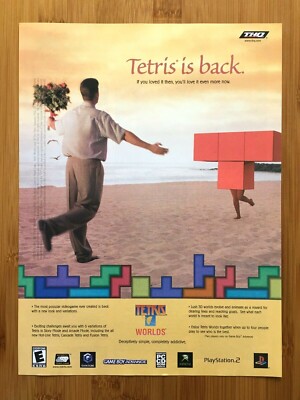 Tetris Worlds PS2 Xbox Gamecube PC 2001 Video Game Print Ad/Poster Official Art