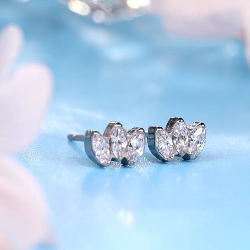 Pendientes Hipoalergénicos G23 Titanio Corona Pendientes Personalizados Hombre Mujer Foto 4 de 4