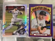 2021 Topps TREVOR STORY Base Set Silver Chrome / Purple Heritage REFRACTOR BOS