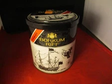 VINTAGE BORKUM RIFF TOBACCO TIN BOURBON FLAVORED ADVERTISEMENT