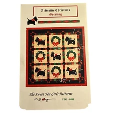 A Scottie Christmas Greeting Dog Sweet Tea Girls Quilt Pattern Applique 2012