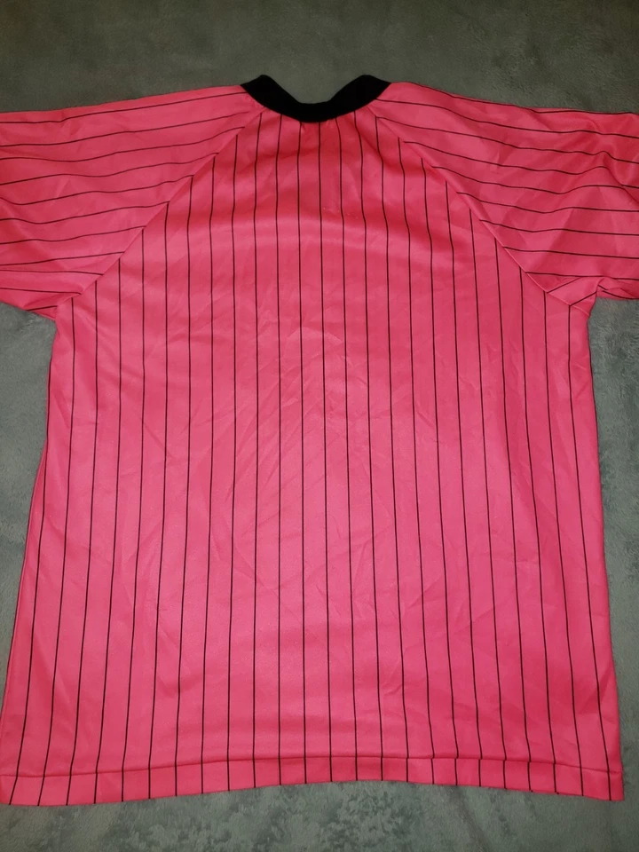 Camiseta De Fútbol De Colección Adulto XL Alta 5 Ropa Deportiva Años 90 Camisa Retro Rosa Negra Rayas Foto 4 de 4