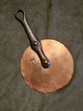 Antique Copper Pan Lid With Crown Mark