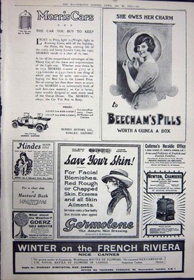 Alter Vintage Druck 1923 Grants Kirschbrand Beecham'S Germolene Cannes 20.