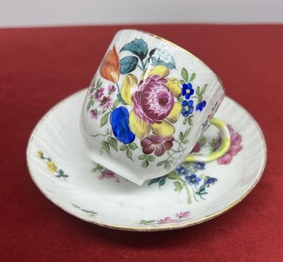Herend Flowers Coffee Tea Cup And Saucer Tasse Kaffee- The Porzellan 19EME Xixem