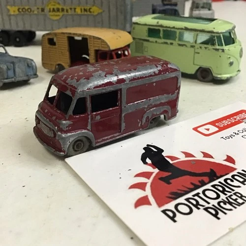 LESNEY MATCHBOX MOKO GRAY WHEELS #69 RED COMMER 30 CWT VAN 1/64 PARTS RESTORE