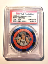 DIRK NOWITZKI PSA VAULT FIRST EDITION 1 OF 1 BLUE 2005-06 TOPPS NBA POKER CHIPS