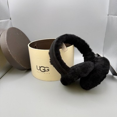 UGG Australia 5801 Double U Shearling Earmuffs Black O/S NWT w Box