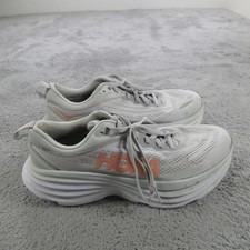 Hoka One One Bondi 8 Shoes Womens Size 9 Gray Mesh Running Sneakers Cushion