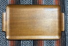 Vintage Teak Wood Serving Tray Japan Molded Rectangle Platter Mid Century Modern — photo 3