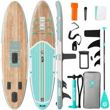 Inflatable Stand Up Paddle Board with Stabiltrac Fin Design and SUP Accessori...
