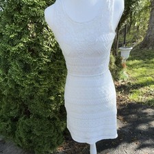 Xhilaration Lace Floral Sheath Dress Sleeveless Scoop Neck White Short