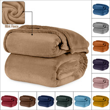 Plush Fuzzy Fleece Blanket Throw for Sofa Bed Couch Reversible Bedding Blankets