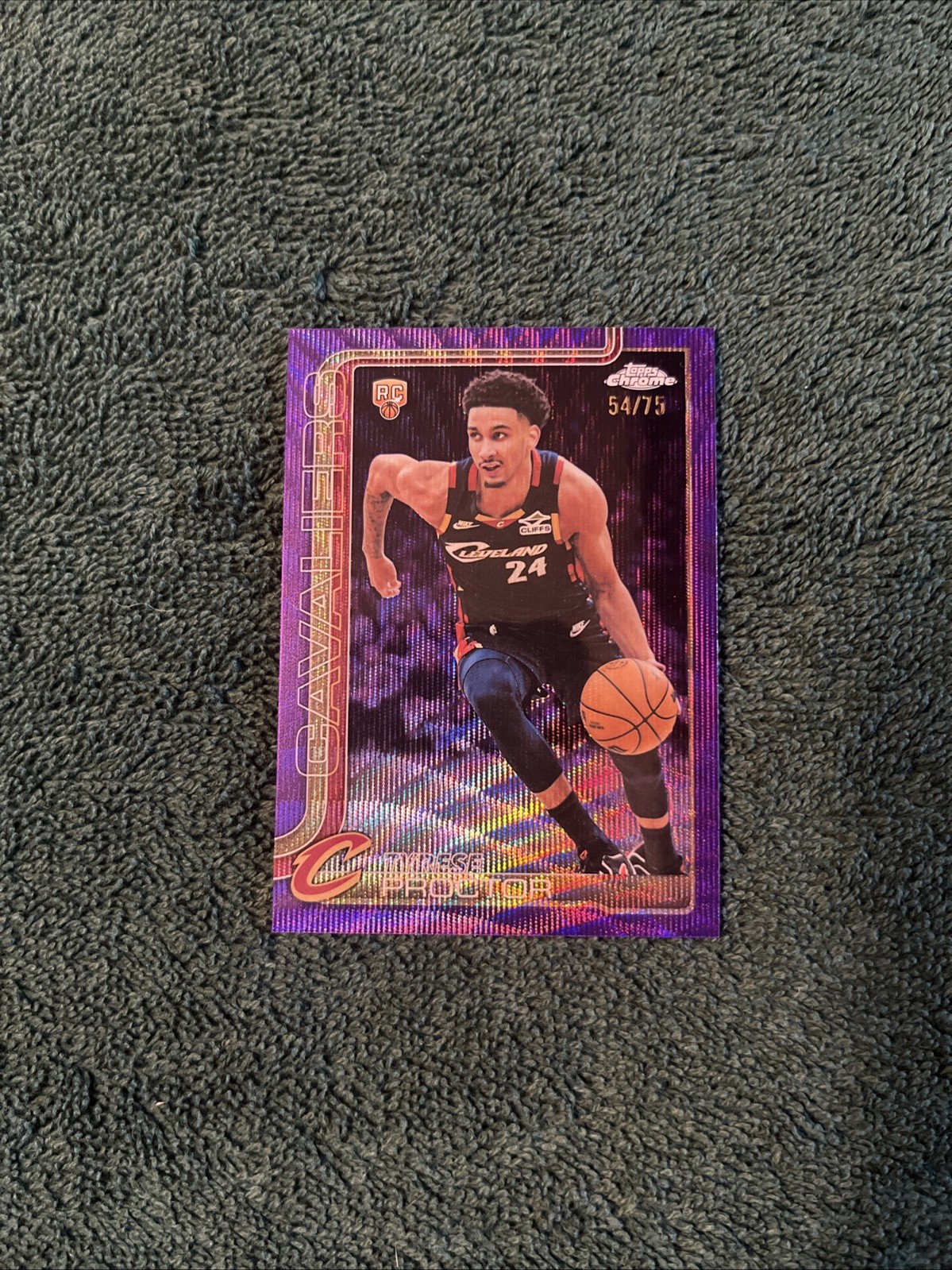 2026 Topps Chrome Update Tyrese Proctor Purple Wave Numbered  /75