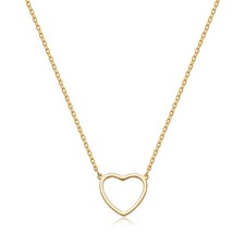 Gold Heart Necklace for women, Cute Necklaces for Mother's Day Gifts, 14k Gol...
