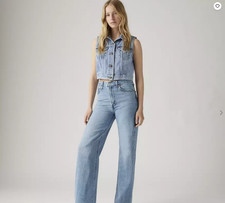 NEW! Levi's Ribcage Wide Leg Women's Jeans, Far And Wide - Light Wash
