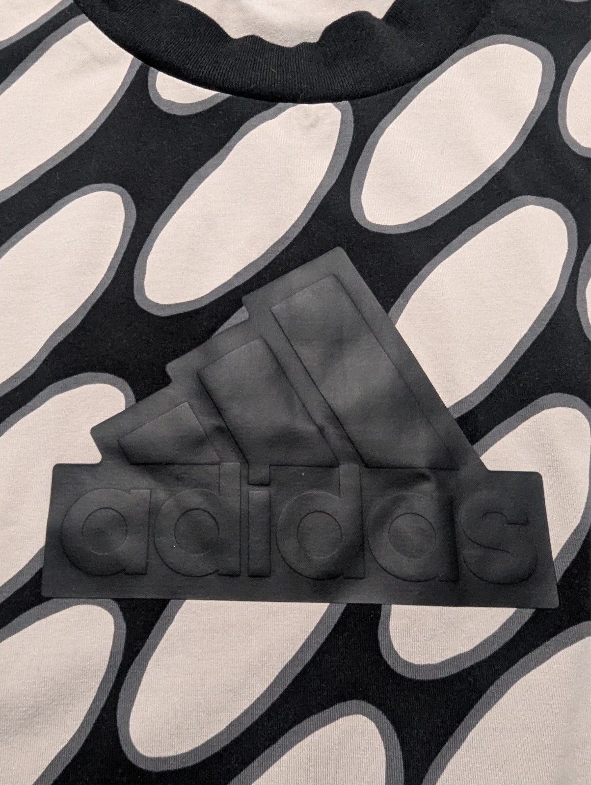 Adidas x Marimekko -Women's Cropped T-Shirt - Beige Black Logo Tee -UK24-26 Rare image 4