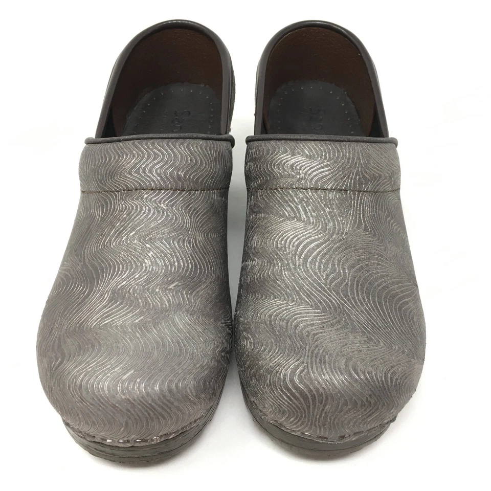 Zuecos Sanita Mocasines Zapatos Mujer Talla 5-5.5 EE. UU. 36 UE Cuero Gunmetal Comodidad Foto 4 de 4